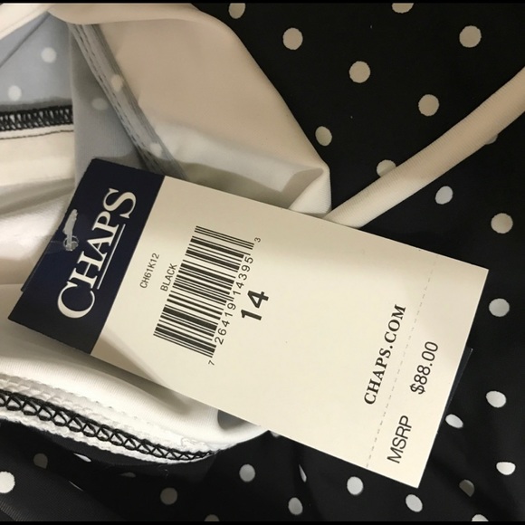 CHAPS Black & White Polkadot OnePiece NWT [SW-20] - Picture 4 of 5